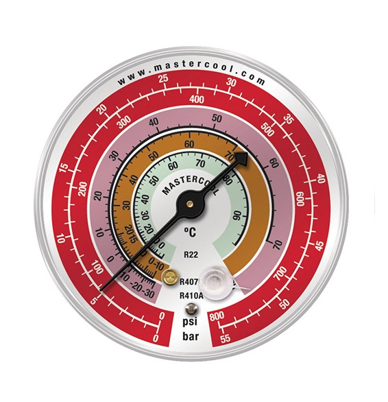 MANOMETAR 80mm REZERVNI DEO MASTERCOOL EBH VISOKI PRITISAK CELZIUS BAR PSI R410A R407C R22