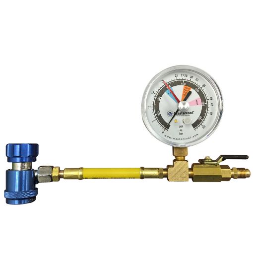 Slika KONTROLNI MANOMETAR SA PRIKLJUCKOM ZA R1234YF MASTERCOOL 53042-YF MANOMETAR 80mm