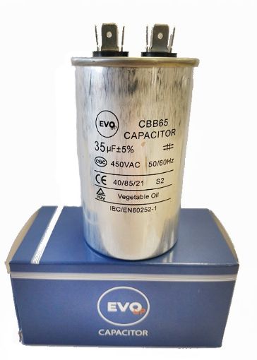 Slika KONDENZATOR ZA KLIMU METALNI 35mf 450V CBB65 EVO SP