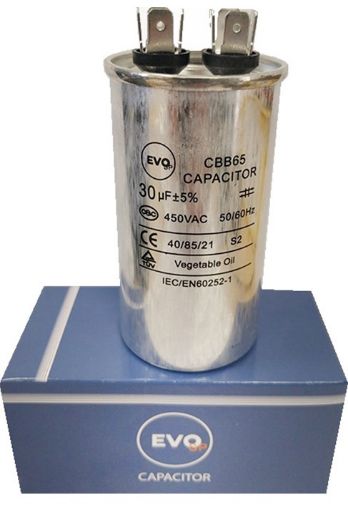 Slika KONDENZATOR ZA KLIMU METALNI 30mf 450V CBB65 EVO SP