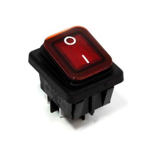Slika PREKIDAC SA ZASTITOM DVOPOLNI CRVENI ZA ROSTILJ 16A 250V