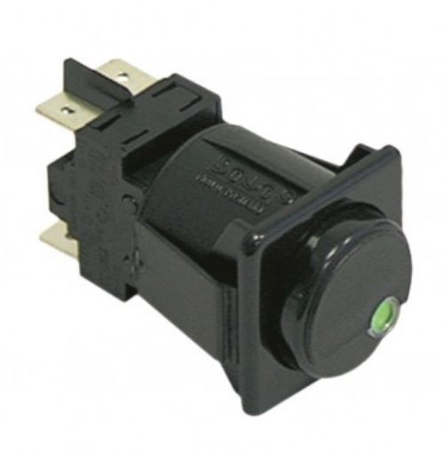 Slika PREKIDAC TASTER ZA KAFE APARAT BIPOLARNI CRNI 16A 250V 28X28mm