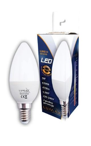 Slika LED SIJALICA C37 5W E14 6500K bela
